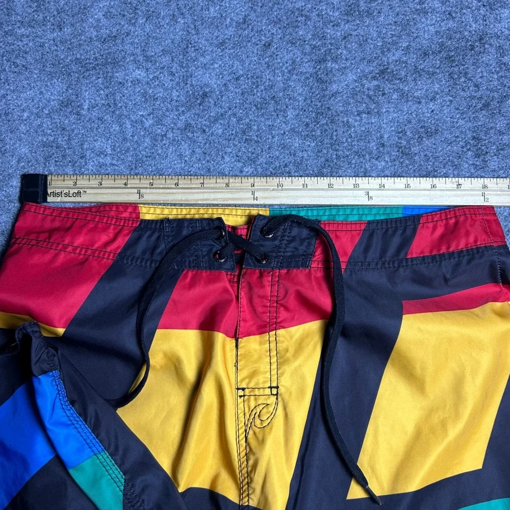 Rip Curl Board Shorts Colorblock Geometric Skater Surf Y2K Mens Size 36